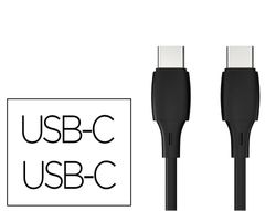 Cable usb-c a usb-c q-connect pvc longitud 2m negro