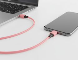 Cable usb-c a usb-c q-connect pvc longitud 2m rosa