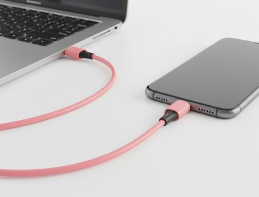 Cable usb-c a usb-c q-connect pvc longitud 2m rosa