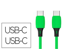 Cable usb-c a usb-c q-connect pvc longitud 2m verde