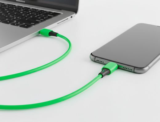 Cable usb-c a usb-c q-connect pvc longitud 2m verde