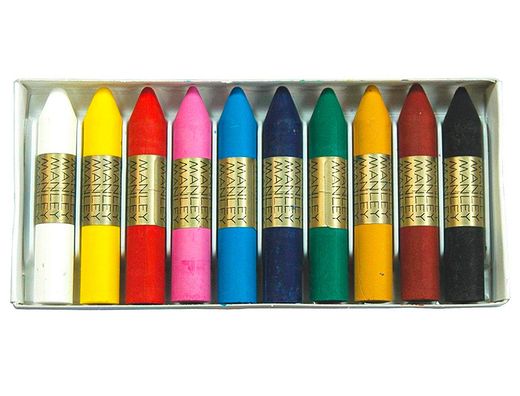 Caja 10 ceras colores variados Manley