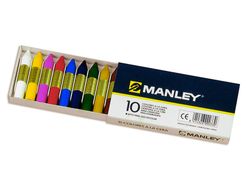 Caja 10 ceras colores variados Manley