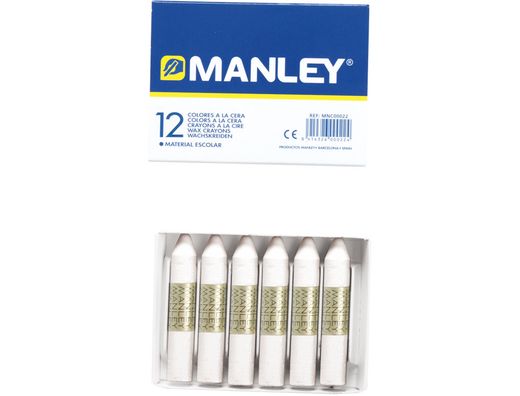 Caja 12 ceras blancas Manley Nº1 MNC04442
