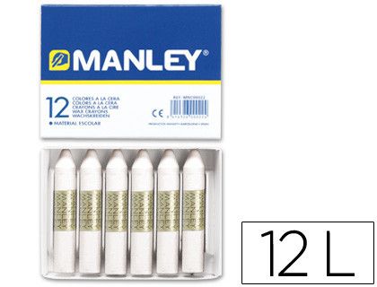 Caja 12 ceras blancas Manley Nº1 MNC04442