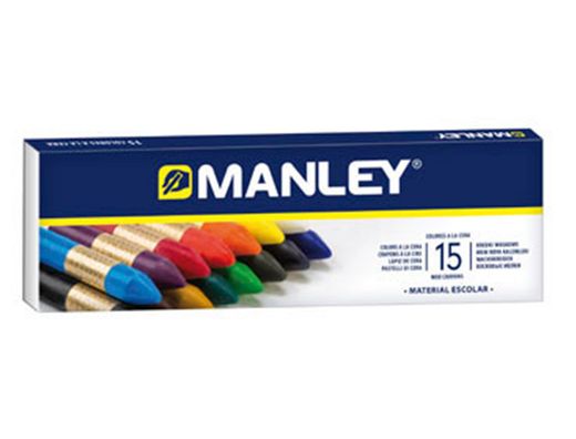 Caja 15 ceras colores variados Manley