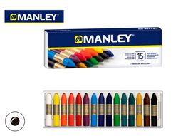 Caja 15 ceras colores variados Manley