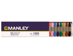 Caja 15 ceras colores variados Manley