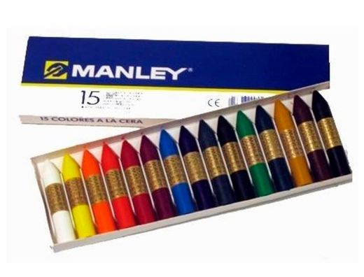 Caja 15 ceras colores variados Manley