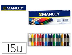 Caja 15 ceras colores variados Manley
