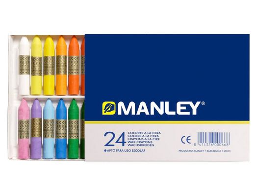 Caja 24 ceras colores variados Manley