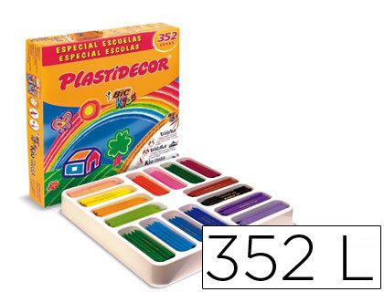 Caja 352 barritas cera de plastidecor colores variados Bic