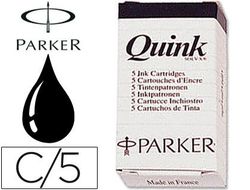 Caja 5 cartuchos de tinta negro Parker