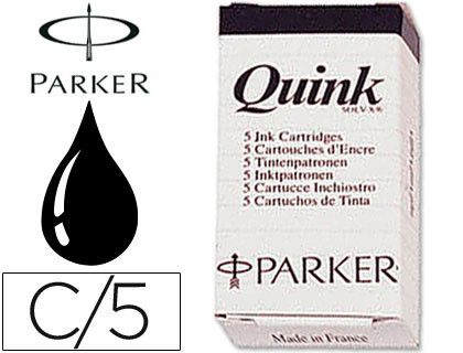 Caja 5 cartuchos de tinta negro Parker