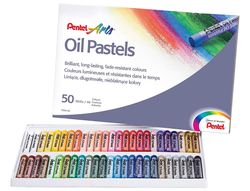 Caja 50 pasteles de aceite colores brillantes