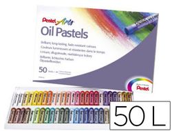 Caja 50 pasteles de aceite colores brillantes