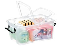 Caja almacenamiento Cep 12 l. cierre clips transparente