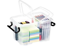 Caja almacenamiento Cep 6 l. cierre clips transparente