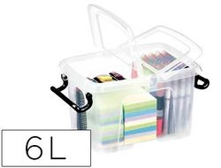 Caja almacenamiento Cep 6 l. cierre clips transparente