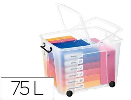 Caja almacenamiento Cep 75 l. cierre clips transparente