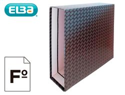 Caja archivador de palanca carton forrado elba folio lomo 85 mm negro