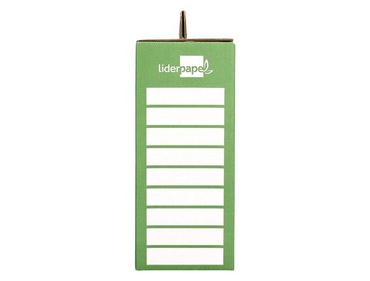 Caja archivador definitivo liderpapel carton reforzado con asa color verde cheque libro 393x120x279mm