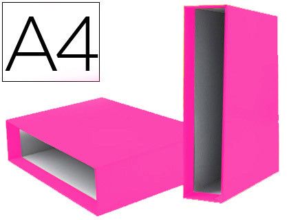 Caja Archivador Liderpapel de Palanca Carton Din A4 Documenta Lomo 75 mm Rosa