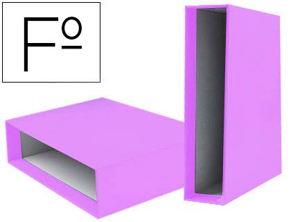 Caja Archivador Liderpapel de Palanca Carton Folio Documenta Lomo 75 mm Lila