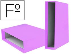 Caja Archivador Liderpapel de Palanca Carton Folio Documenta Lomo 75 mm Lila