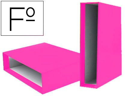 Caja Archivador Liderpapel de Palanca Carton Folio Documenta Lomo 75 mm Rosa