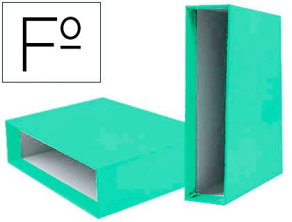 Caja Archivador Liderpapel de Palanca Carton Folio Documenta Lomo 75 mm Verde Claro