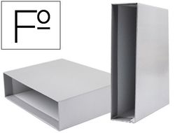 Caja Archivador Liderpapel de Palanca Carton Folio Documenta Lomo 82Mm Color Gris