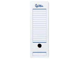 Caja archivo definitivo automatica liderpapel folio carton reciclado 325g/m2 lomo 100 mm blanco 360x100x255mm