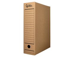 Caja archivo definitivo liderpapel din A4 carton reciclado 325g/m2 lomo 82 mm kraft 325x82x250 mm
