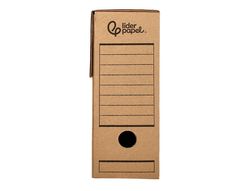 Caja archivo definitivo liderpapel din A4 carton reciclado 325g/m2 lomo 82 mm kraft 325x82x250 mm