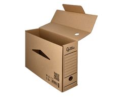 Caja archivo definitivo liderpapel din A4 carton reciclado 325g/m2 lomo 82 mm kraft 325x82x250 mm