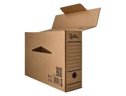 Caja archivo definitivo liderpapel folio carton reciclado 325g/m2 lomo 100 mm kraft 365x100x251 mm