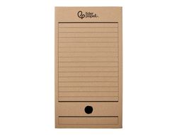Caja archivo definitivo liderpapel folio doble ancho carton reciclado 400g/m2 lomo 200 mm kraft 367x200x251 mm