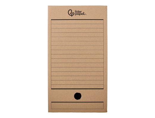Caja archivo definitivo liderpapel folio doble ancho carton reciclado 400g/m2 lomo 200 mm kraft 367x200x251 mm