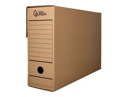 Caja archivo definitivo liderpapel folio prolongado carton reciclado 325g/m2 lomo 116 mm kraft 388x116x275 mm