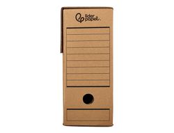 Caja archivo definitivo liderpapel folio prolongado carton reciclado 325g/m2 lomo 116 mm kraft 388x116x275 mm
