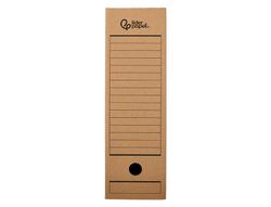 Caja archivo definitivo liderpapel folio prolongado carton reciclado 325g/m2 lomo 116 mm kraft 388x116x275 mm