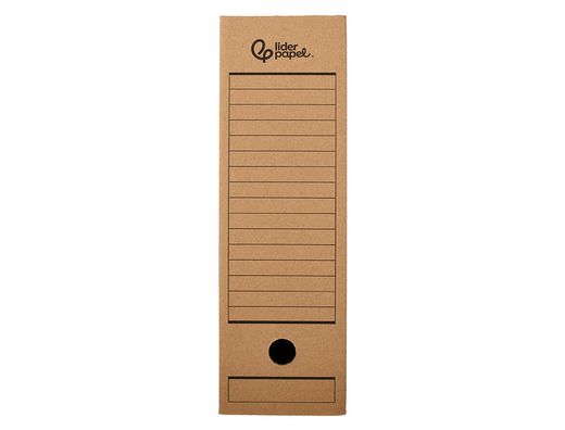 Caja archivo definitivo liderpapel folio prolongado carton reciclado 325g/m2 lomo 116 mm kraft 388x116x275 mm