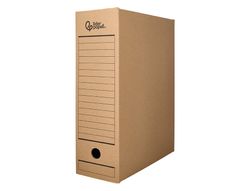 Caja archivo definitivo liderpapel folio prolongado carton reciclado 325g/m2 lomo 116 mm kraft 388x116x275 mm
