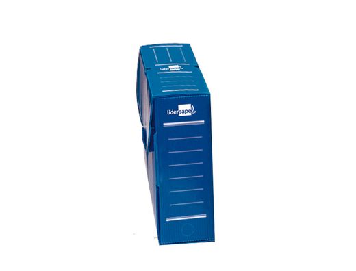Caja Archivo Definitivo Plastico Liderpapel Azul Tamaño 36X26X10 Cm