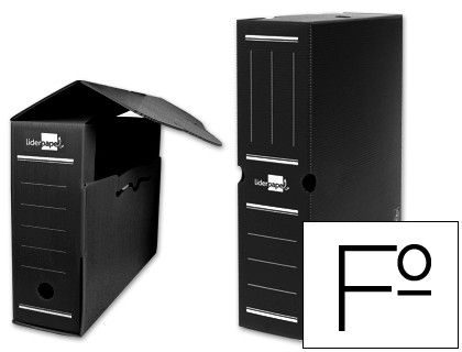 Caja Archivo Definitivo Plastico Liderpapel Negro Tamaño 36X26X10 Cm