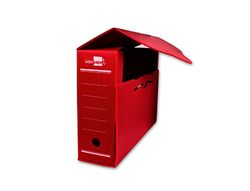 Caja Archivo Definitivo Plastico Liderpapel Rojo Tamaño 36X26X10 Cm