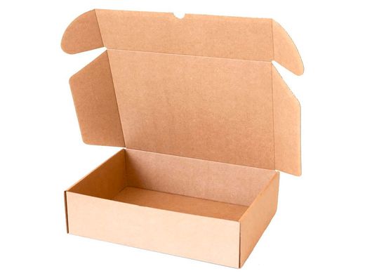 Caja automontable q-connect para e-commerce y regalo carton reciclado canal simple 3 mm kraft 330x250x100 mm