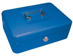 Caja Caudales Q-Connect 10" 250X180X90 mm Azul con Portamonedas
