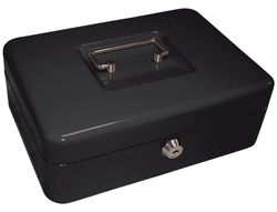 Caja Caudales Q-Connect 10" 250X180X90 mm Negra con Portamonedas